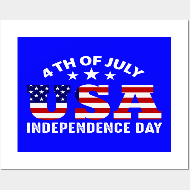 4th of July 1776  American independence day design Wall Art by AJ techDesigns